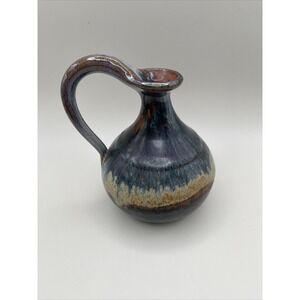 Vintage Midcentury‎ Bob Haley Pottery Jug Pitcher Vase Applegate Oregon Blue
